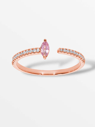 Fancy Marquise Ring with Pink Sapphire and diamonds
