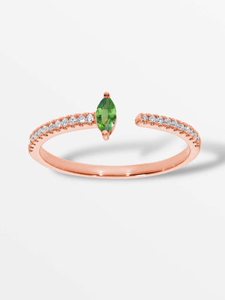 Fancy Marquise Ring with Peridot and Diamonds