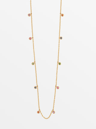 Rainbow 10 Dots Necklace with Coloured Gemstones