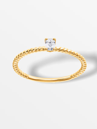 Fancy Shape Emerald Diamond Solitaire Ring