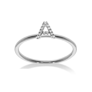 Stackable Initial Ring with Diamonds
