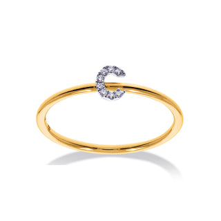 Stackable Initial Ring with Diamonds