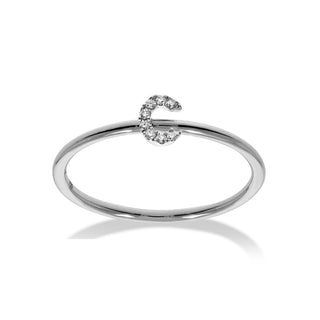 Stackable Initial Ring with Diamonds