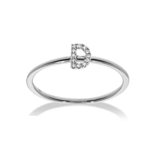 Stackable Initial Ring with Diamonds