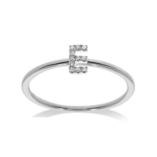 Stackable Initial Ring with Diamonds
