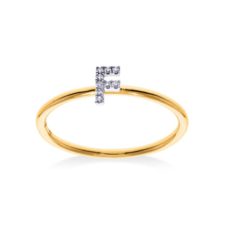 Stackable Initial Ring with Diamonds