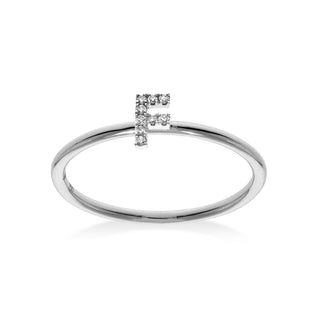 Stackable Initial Ring with Diamonds