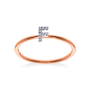 Stackable Initial Ring with Diamonds