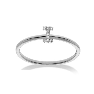 Stackable Initial Ring with Diamonds