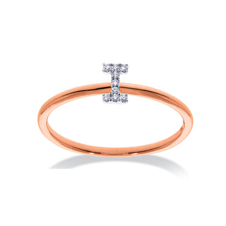 Stackable Initial Ring with Diamonds