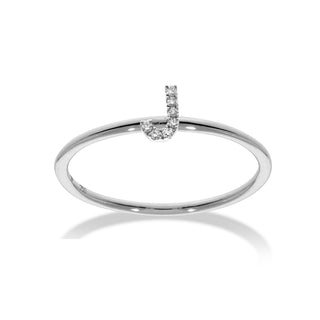 Stackable Initial Ring with Diamonds