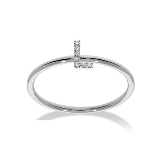 Stackable Initial Ring with Diamonds