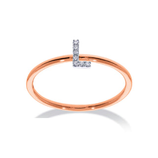 Stackable Initial Ring with Diamonds