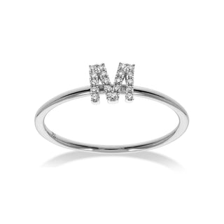 Stackable Initial Ring with Diamonds