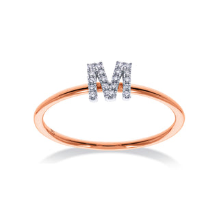 Stackable Initial Ring with Diamonds