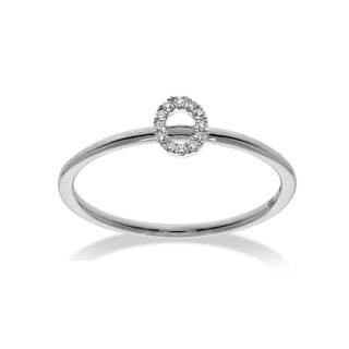 Stackable Initial Ring with Diamonds