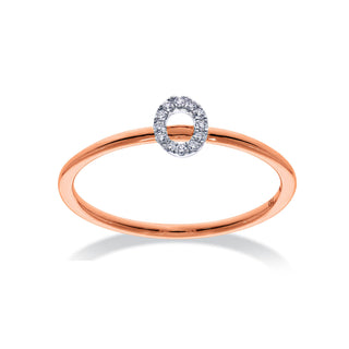Stackable Initial Ring with Diamonds