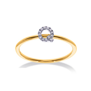 Stackable Initial Ring with Diamonds