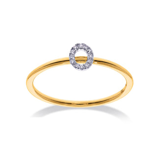 Stackable Initial Ring with Diamonds