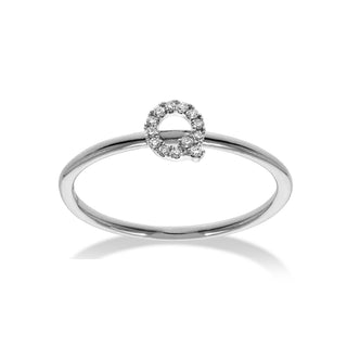 Stackable Initial Ring with Diamonds
