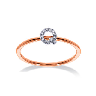 Stackable Initial Ring with Diamonds