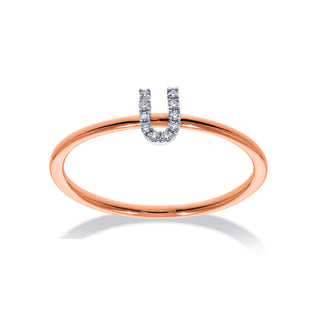 Stackable Initial Ring with Diamonds