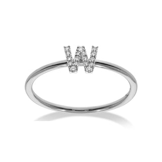 Stackable Initial Ring with Diamonds