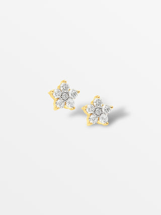 Floral Ear Studswith Diamonds