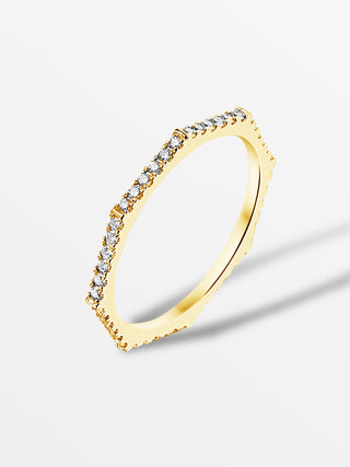 Volledig gezette achthoekige stapelbare ring met diamanten