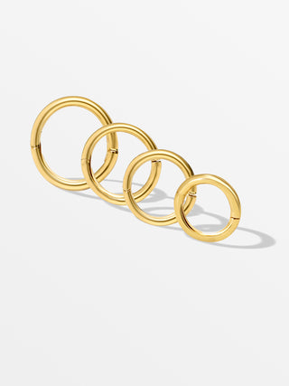 18 Karat Gold Seamless 'Clicker' Hoop Earring