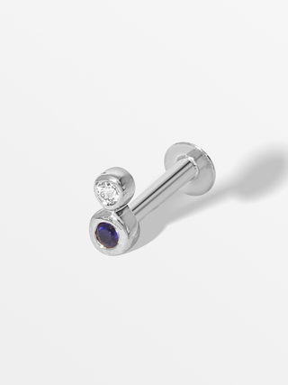 Dual Bezel Piercing with Diamond and Sapphire