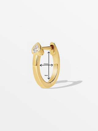 Bezel Peer Huggies met Diamant