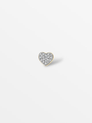 Heart Ear Studs with Diamonds