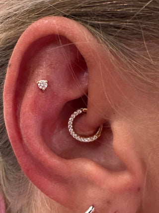 Diamond Daith Piercing Ring