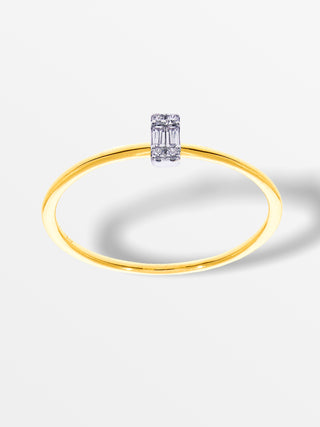 Stapelbare baguette ring met diamanten