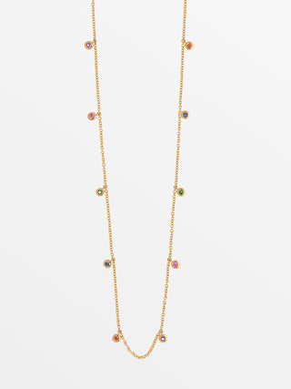 Rainbow 10 Dots Ketting met Gekleurde Edelstenen