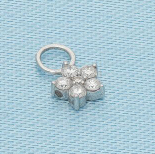 Floral Huggie Charm with Diamonds