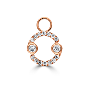 Horoscoop Huggie bedel met diamanten in roségoud