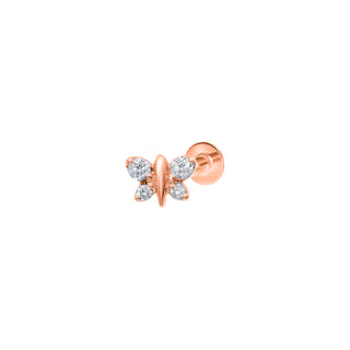 Diamanten vlinder piercing
