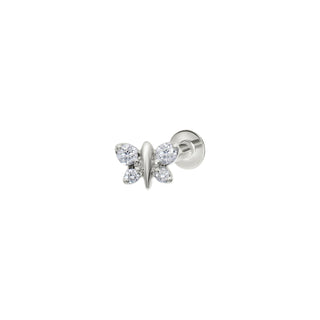 Diamanten vlinder piercing