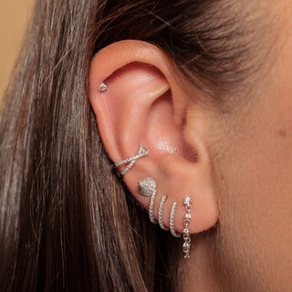 Diamond Ear Stud with Diamond Chain