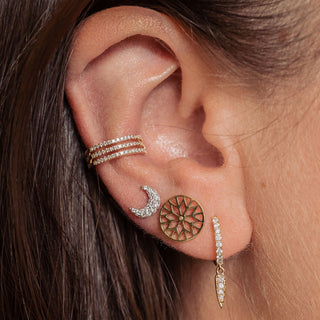 Half Moon Earrings with Diamonds
