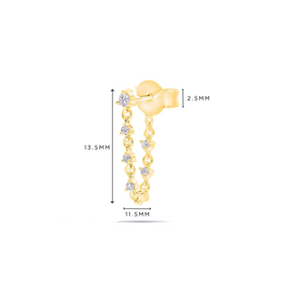 Diamond Ear Stud with Diamond Chain