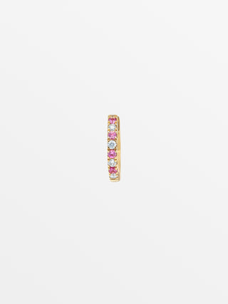 Eternity Midi Huggies with Diamonds & Pink Sapphires