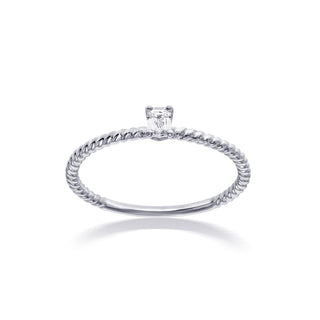 Fancy Emeraud Geslepen Diamanten Solitair Ring
