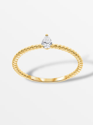 Fancy peervormige diamant solitairring