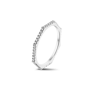 Volledig gezette achthoekige stapelbare ring met diamanten