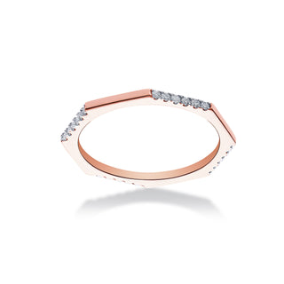 Demi Set Octagonal Stackable Ring with Diamonds