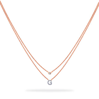 Layered Initial Necklace with Diamonds