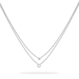 Layered Initial Necklace with Diamonds